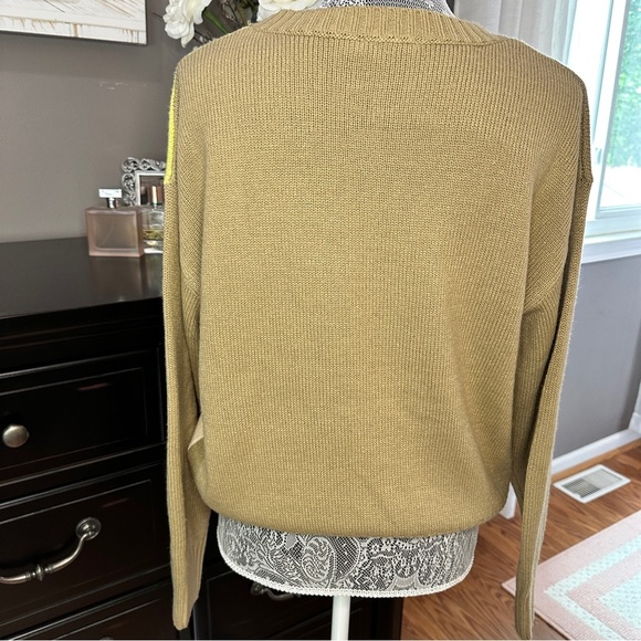 LUSH Colorblock Chunky Knit Sweater | Size Small | Retro Earth Tones - Picture 5 of 12